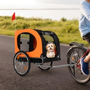 Large Dog Bike Trailer - 88Lbs Capacity Pet Bicycle Carrier, Foldable Oxford Fabric, Universal Coupler | Collapsible Design with Quick Release Wheels - 1 of 4