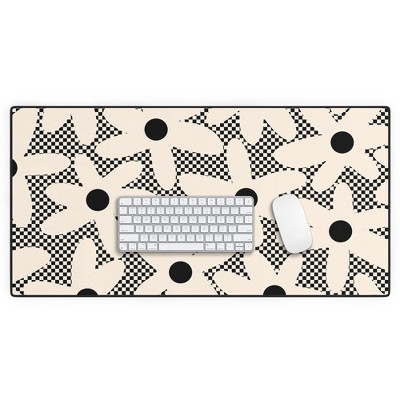 Kierkegaard Design Studio Daisy Time Retro Floral Checks Desk Mat - Deny Designs