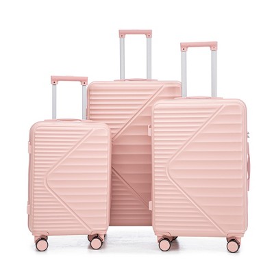 KTMBDW Luggage Sets 3 Piece PP Hardshell Carry on Suitcase, Travel Lightweight Carry-on with Double Spinner Wheels and TSA Lock