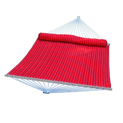 13' Quilted Hammock with Matching Pillow Striped - Red/Brown - Algoma