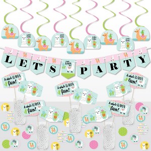 Big Dot of Happiness Whole Llama Fun - Llama Fiesta Baby Shower or Birthday Party Supplies Decoration Kit - Decor Galore Party Pack - 51 Pieces - 1 of 4