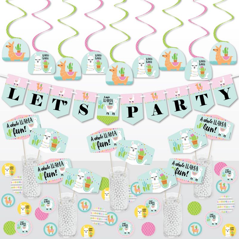 Big Dot of Happiness Whole Llama Fun - Llama Fiesta Baby Shower or Birthday Party Supplies Decoration Kit - Decor Galore Party Pack - 51 Pieces, 1 of 9