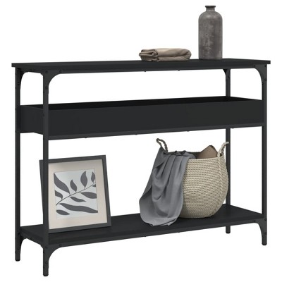 vidaXL Console Table with Shelf Black 39.4 in.x11.4 in.x29.5 in. Engineered Wood