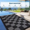 Outdoor Rug Checkerboard Geometric Plaid Pattern, Waterproof Plastic Straw Rug, UV Resistant Foldable Outdoor Rug for Picnic, Backyard, Deck - 3 of 4