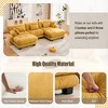 MOONMISS Pelletized velvet U Shape Cloud Couch with 2 Ottomans,3 Seater Comfy Sofa with Bolster Armrest Pillows,sofa for Living Room - 3 of 4