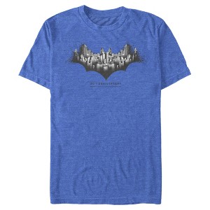 Men's Batman Gotham Skyline Bat Shape T-Shirt - 1 of 4
