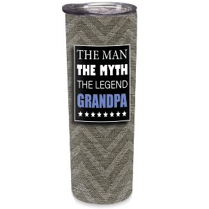 Elanze Designs Grandpa Myth Legend Grey Chevron 20 ounce Stainless Steel Travel Tumbler - 1 of 4