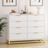 8 Drawer Double Dresser for Bedroom, Wooden Chest of Dressers with Golden Handles - 2 of 4