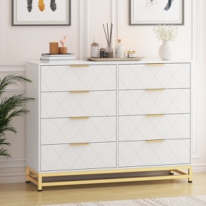 Zstar Dresser for Bedroom with 8 Drawers for Living Room Hallway Entryway - 1 of 4