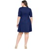 24seven Comfort Apparel Elbow Sleeve Plus Size Knee Length Dress - image 3 of 4