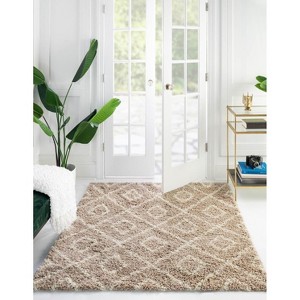 Unique Loom Trellis Shag Ruth Trellis Indoor Woven Area Rug - 1 of 4