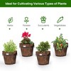 Costway 3 pcs Wooden Planter Barrel Set Decorative Flower Bed Multiple Size - 4 of 4