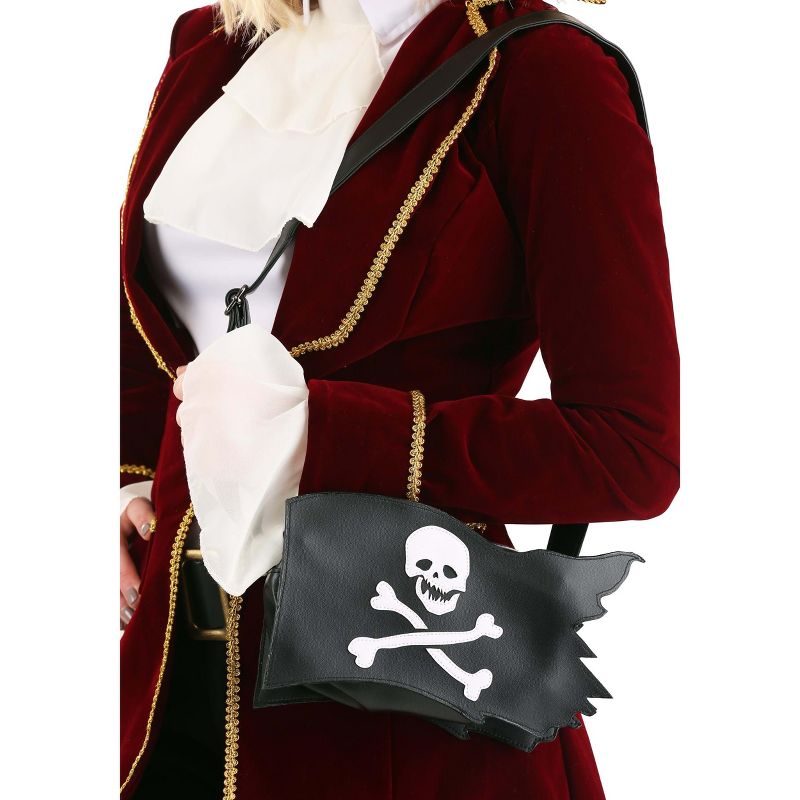 HalloweenCostumes.com  Women  Jolly Roger Pirate Purse, Black/White, 1 of 3