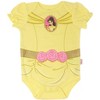 Disney Princess Ariel Belle Cinderella Rapunzel Tiana Snow White Aurora Baby Girls 5 Pack Bodysuits Newborn to Infant - 3 of 4
