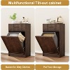 Fluted Tilt Out Trash Cabinet, Hidden Garbage 10 Gallon, Freestanding Dog Proof Can, Wooden Trash Cabinet for Kitchen Dining Room - 4 of 4