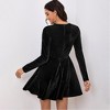 Women's Velvet Swing Dress - Belted A-Line Midi with Round Neck, Soft Holiday Party Gown for Formal Events - 2 of 4