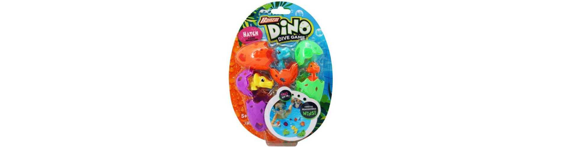 Banzai Dino Dive Game Kids Dinosaur Adventure Pool Summer Fun - 9 Piece