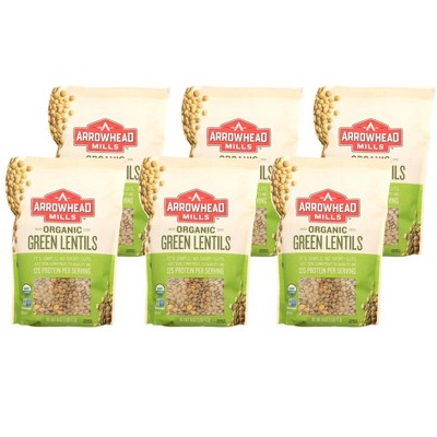 Arrowhead Mills Organic Green Lentils - Case of 6/16 oz
