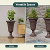Syemin Planters 2PCS 23" Outdoor Indoor Flower Pot Tall Planters with Drainage Hole, Heavy-Duty Classic Large Flower Pots, Brown, 15.76"*15.76"*23.64" - 4 of 4