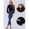 Allegra K Women's Velvet Stand Collar Long Sleeve Elegant Casual Blouse - 2 of 4