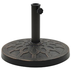 vidaXL Parasol Base Round Polyresin 28.7 lb Bronze - 1 of 4