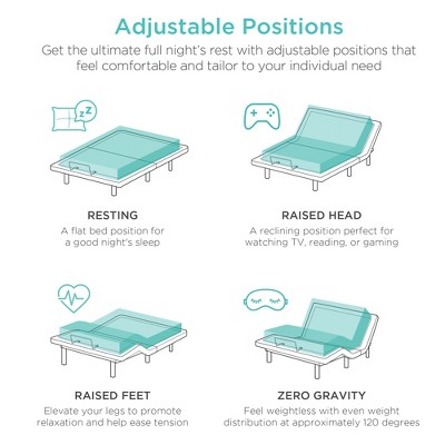 Full Size Adjustable Gray Upholstered Metal Bed Frame