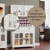71" Pantry Storage Cabinet with Microwave Countertop, Freestanding Kitchen Hutch with 5 Glass Doors, 3 Shelves & Large Drawer - 4 of 4