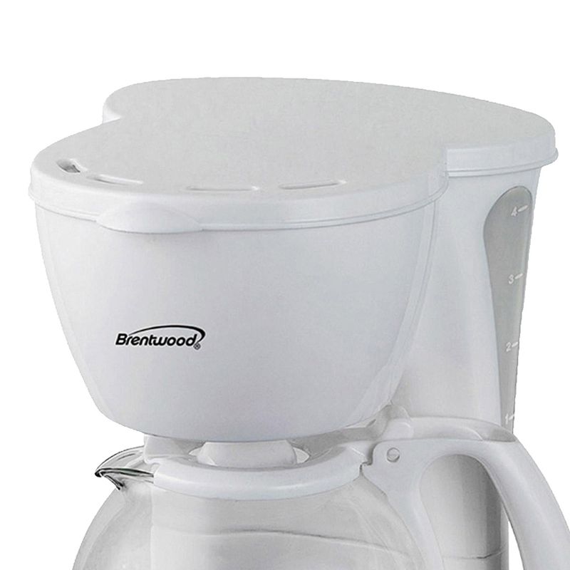 Brentwood 4 Cup Coffee Maker in White, 4 of 6