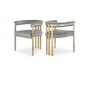 Meridian Furniture,Marcello Velvet Dining Chair, Set of 2 - 1 of 4