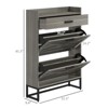 ALEXOUN Shoe Storage Cabinet,12 Pairs Farmhouse Shoe Organizer with 2 Flip Drawers and Adjustable Shelves & Top Drawer for Entryway,Hallway - 3 of 4