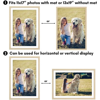 Natural Oak 13x19 Picture Frame Set with Plexiglass Cover