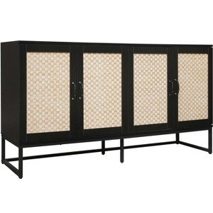 NicBex 59.06 Inch Rattan 4-Door Storage Cabinet,Sideboard Buffet Cabinet for Living Room,Kitchen and Dining Room - 1 of 4