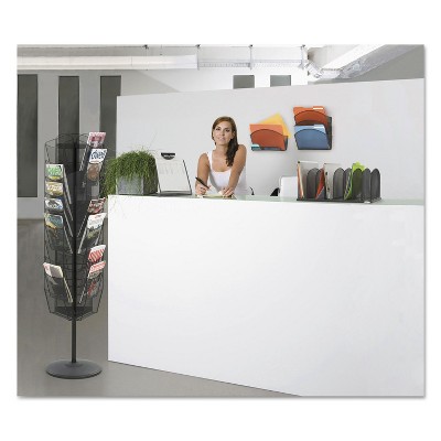 Black Steel Mesh Vertical File Organizer with 8 Sections