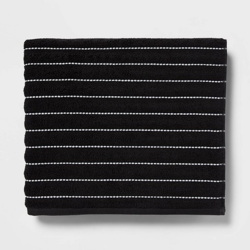 Black striped towels sale