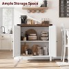 Jojoka Farmhouse Sideboard Buffet Cabinet, Small Storage Cabinet w/ 2 Doors and Adjustable Shelves, Accent Entryway Console Cupboard for Living Room - 3 of 4
