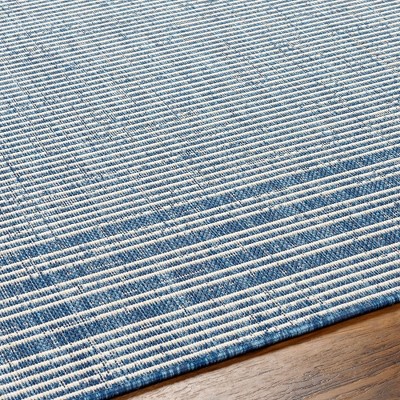 Davonne Navy and Beige Rectangular Synthetic Area Rug 5'3" x 7'