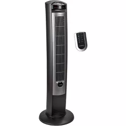 Lasko T42951 42 Inch 3-Speed Wind Curve Quiet Slim Widespread Oscillating Tower Fan with Remote Control, Nighttime Setting, and Timer, Silver
