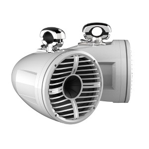 Wet Sounds REV 12 HD 12" Horn Loaded Compression Driver Tower Speakers with XW Grills & Stainless MINI Swivel Clamps, 400 Watts RMS, White, Pair - 1 of 4