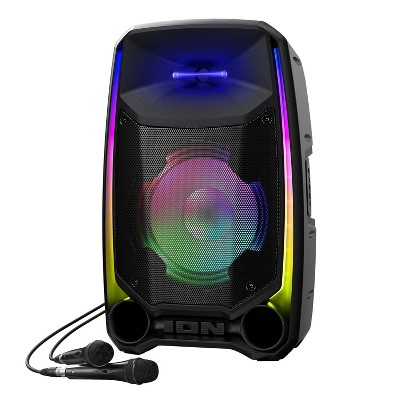 ION Audio Total PA™ Ultimate Portable Bluetooth® PA System with Edge-Glow™ Lights, Speaker Stand, and 2 Wired Microphones