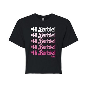 Women's - Barbie - Hi Barbie Stacked Cropped Graphic T-Shirt - 1 of 4