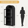 Arched Bookshelf with Doors, 71.4" Tall Farmhouse Bookcase, 15.8" Deep Wooden Display Cabinet with Storage Shelves - 3 of 4