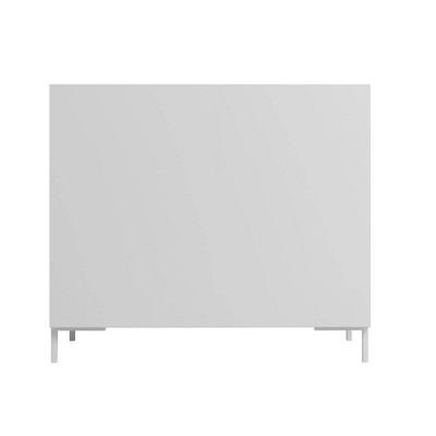 Bogardus White Mid-Century Modern Accent Cabinets Set of 2 with Metal Legs