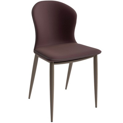 LeisureMod Upholstered Dining Chair in Fabric with Iron Legs Mosaic Series