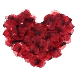 Unique Bargains Decoration Wedding Party Silk Artificial Flower Petals Red Black 3000 Pcs - 1 of 4