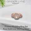 Wedding Ring Set for Women Halo CZ Sterling Silver Engagement Ring and Matching Band Ginger Lyne Collection - 2 of 4
