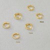 Gold Huggie Hoop Earrings Set for Women, Dainty Sterling Silver Stacks, Hypoallergenic, 3 Pairs - 4 of 4