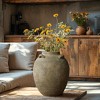 LuxenHome Rustic Brown Terracotta Cauldron 15.4-Inch Tall Vase - 2 of 4