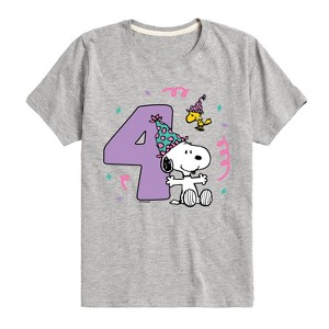 Boys' - Peanuts - Another Year Cooler Birthday Short Sleeve Graphic T-Shirt - 1 of 4