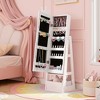 Tangkula Kids Jewelry Cabinet w/ Full-Length Mirror Foldable Drawer Anti-toppling System - 2 of 4
