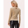 INSPIRE CHIC Women's Mock Neck Long Sleeve Ribbed Knit Solid Blouse - 4 of 4